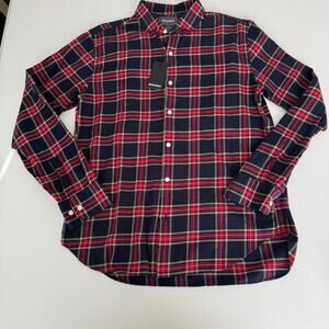 Bonobos Slim Fit Plaid Button Up Everyday Flannel Shirt NWT Large 100% Cotton